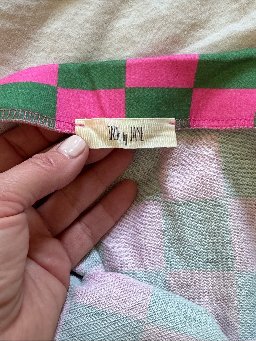 Jade by Jane Checkerboard Maxi Skirt in Pink and Green - Picture 6 of 6